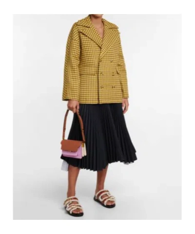 Plan C Houndstooth Wool Blazer In Multi