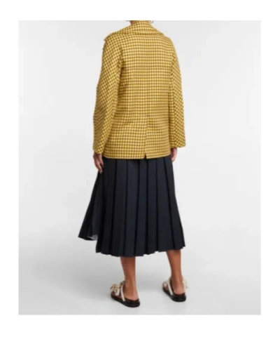 Plan C Houndstooth Wool Blazer In Multi