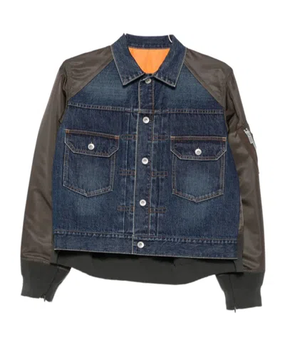 Sacai Zip-pocket Jacket In Multi