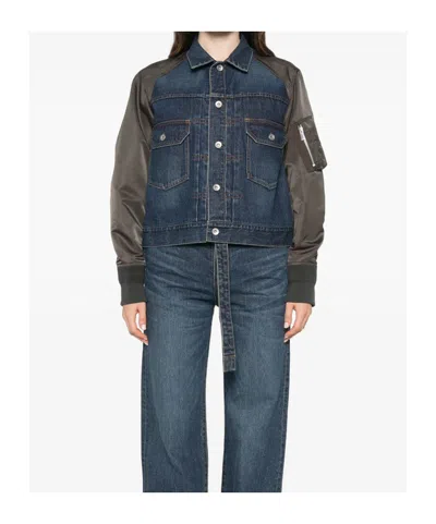 Sacai Zip-pocket Jacket In Multi