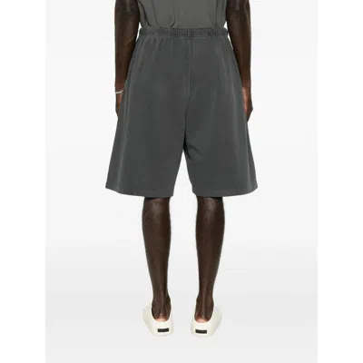 Essentials Logo-print Drawstring Shorts In Gray