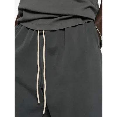 Essentials Logo-print Drawstring Shorts In Gray