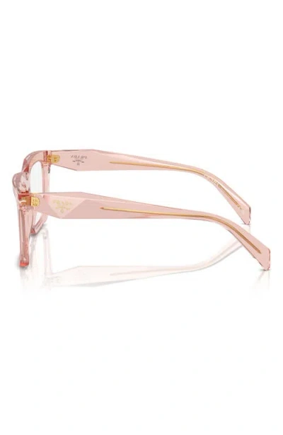 Prada 54mm Rectangular Optical Glasses In Pink