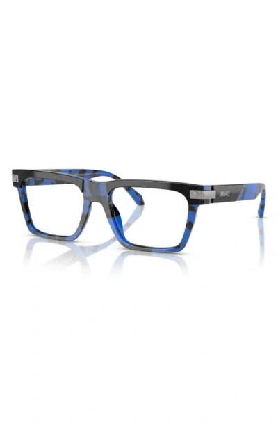 Versace 53mm Rectangular Optical Glasses In Black