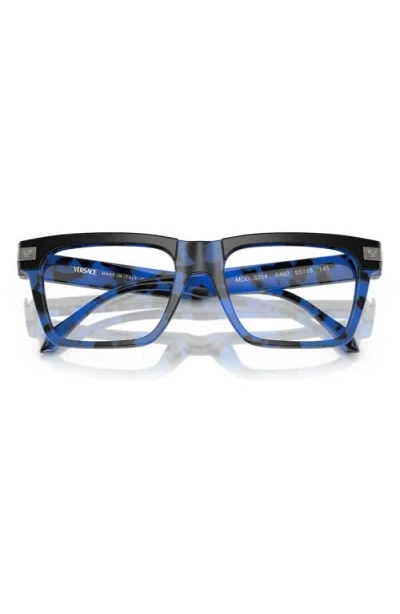 Versace 53mm Rectangular Optical Glasses In Black