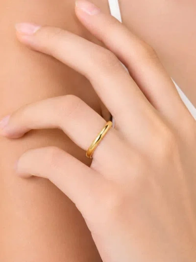Devata 3mm Dome Forever Band Ring In Gold