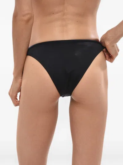 Dsquared2 Black Solid Bikini Bottom Swimwear In Black