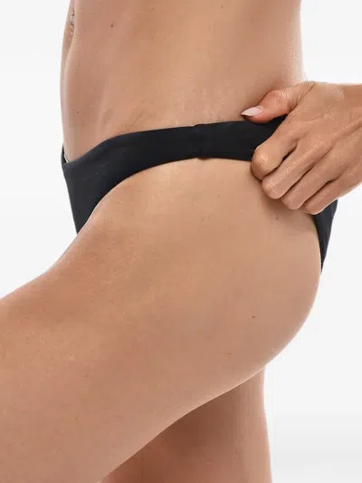Dsquared2 Black Solid Bikini Bottom Swimwear In Black