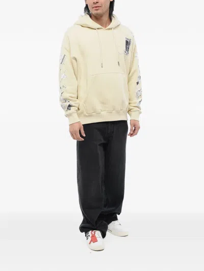 Off-white Logo-print Drawstring Hoodie In Neutral