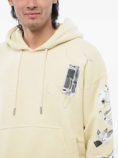 Off-white Logo-print Drawstring Hoodie In Neutral