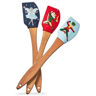 Tag Nutcracker Mini Spatula Set Of 3 Christmas Kitchen Tools Gift In Multi