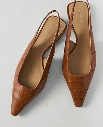 Ann Taylor Leather Slingback Flat In Brown