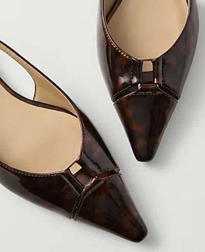 Ann Taylor Hardware Cutout Slingback Flat In Brown