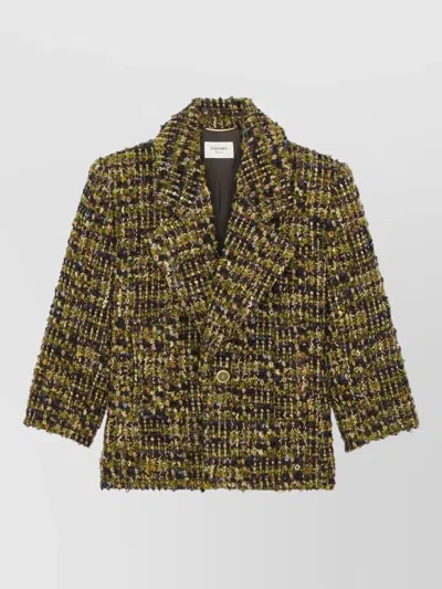 Saint Laurent Multicolor Wool Oves Aries Full-length Jacket In Multi