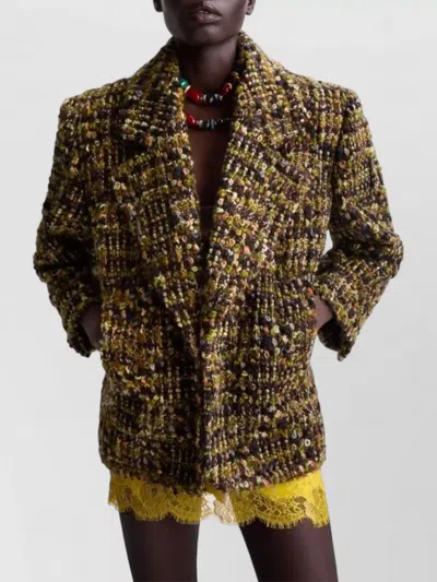 Saint Laurent Multicolor Wool Oves Aries Full-length Jacket In Multi