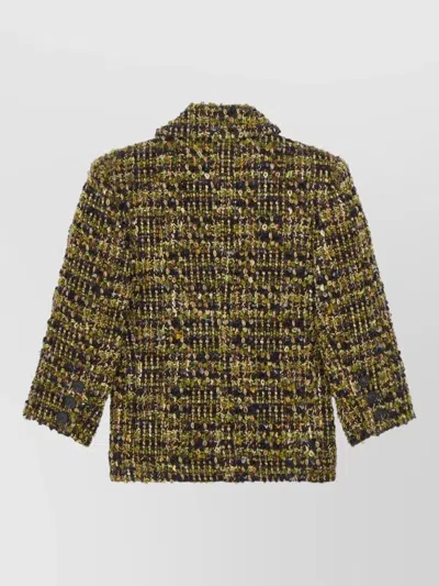 Saint Laurent Multicolor Wool Oves Aries Full-length Jacket In Multi