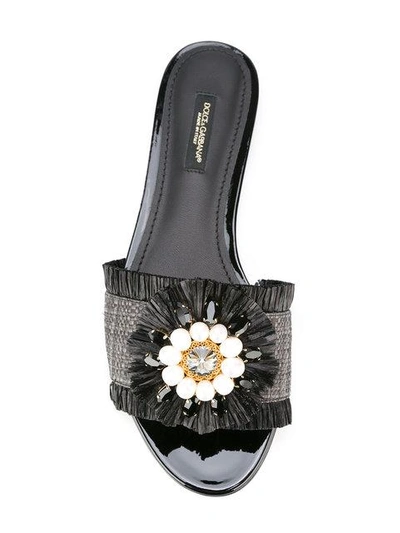 Shop Dolce & Gabbana Embellished Sandals - Black