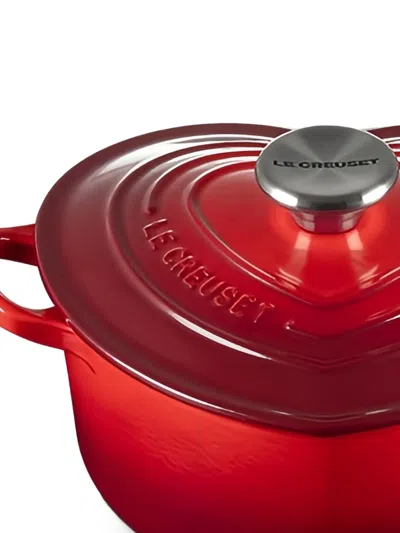 Le Creuset 하트 셰이프 리드 캐서롤 접시 In Red