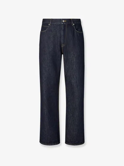 Fendi Straight Leg Denim Trousers With Five Pockets In Blue