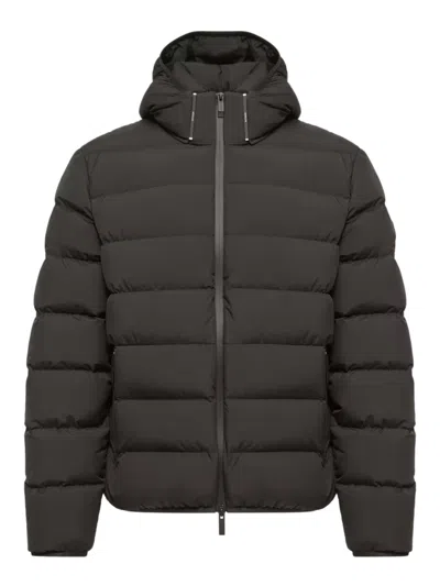 Moncler Arajoki Longue Saison Short Down Jacket In Brown