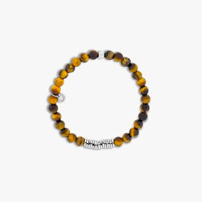 Tateossian Classic Discs Beaded Bracelet In Brown