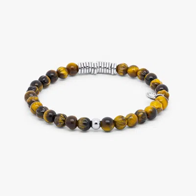 Tateossian Classic Discs Beaded Bracelet In Brown