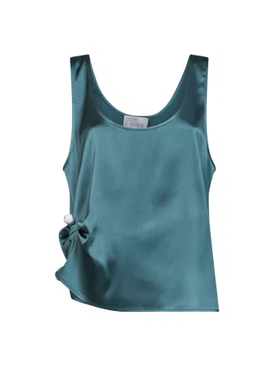 Giuseppe Di Morabito Crystal-embellished Draped Top In Blue