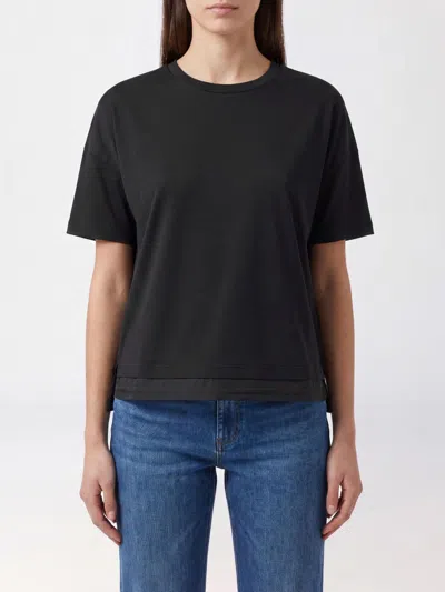 Herno Black Technical-hem Drawstring-bottom Cotton T-shirt In Black