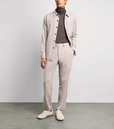 Colombo Wool-blend Overshirt In Neutral