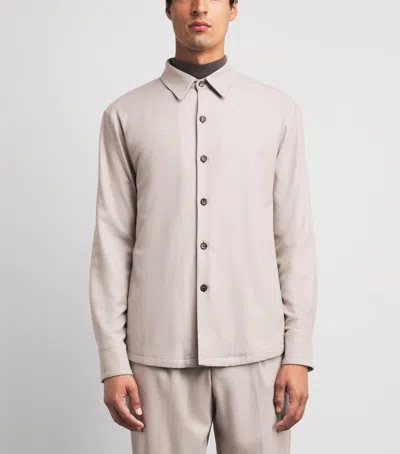 Colombo Wool-blend Overshirt In Neutral