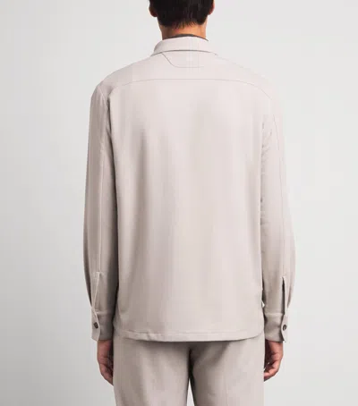 Colombo Wool-blend Overshirt In Neutral