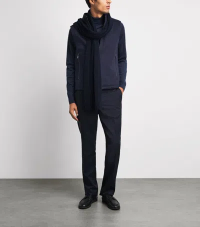 Corneliani Virgin Wool Padded Gilet In Blue