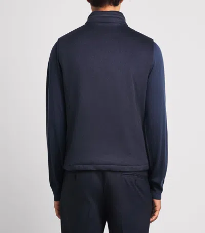 Corneliani Virgin Wool Padded Gilet In Blue