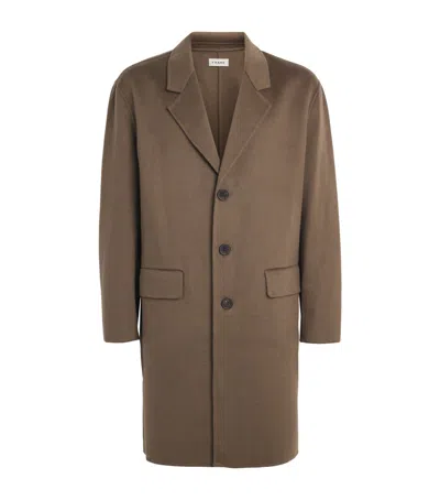 Frame Double Face Wool Overcoat In Brown