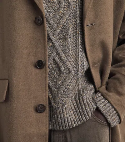 Frame Double Face Wool Overcoat In Brown