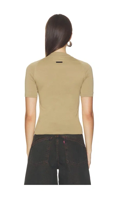 Essentials Shrunken Baseball Tee In Brown