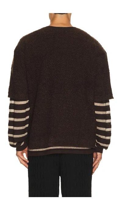 Isa Boulder Repeat Stripe Top In Brown