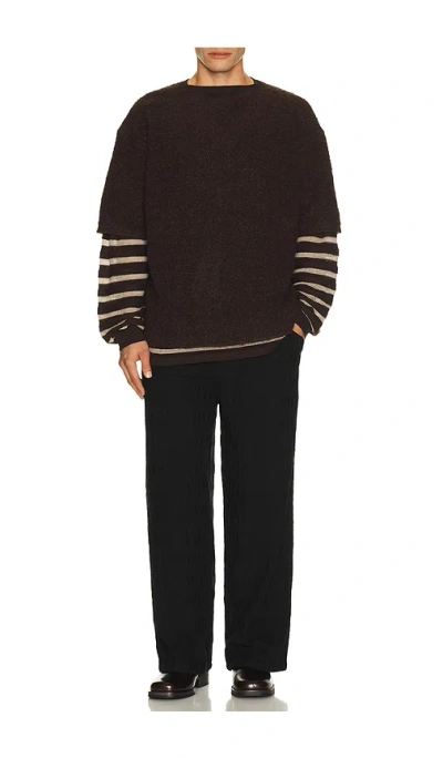 Isa Boulder Repeat Stripe Top In Brown
