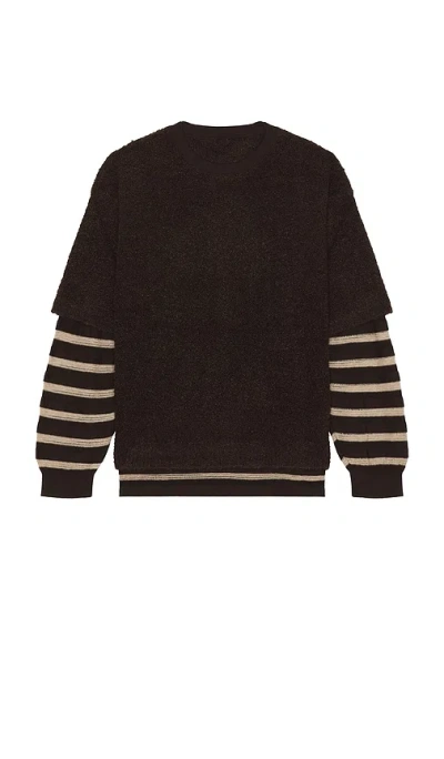Isa Boulder Repeat Stripe Top In Brown