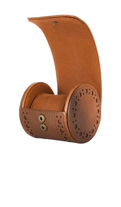 Wolf Brogue Single Watch Roll In Burnished Brown