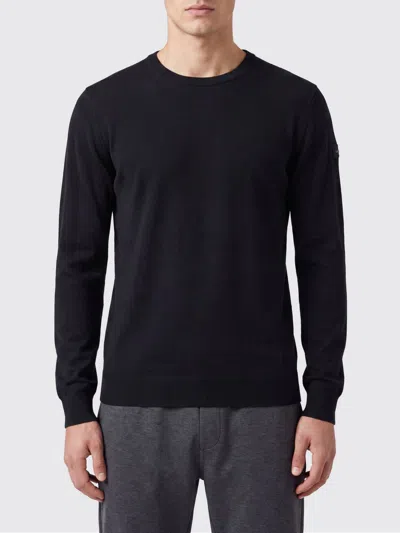 Rrd Round Knit Sweater With Contrasting Hem Detail In Black