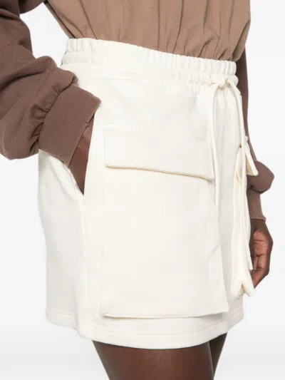 Msgm Drawstring Mini Skirt In White