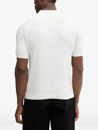 Blauer 반소매 폴로 셔츠 In White