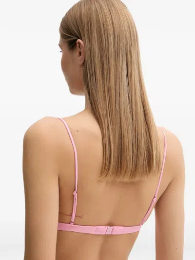 Mc2 Saint Barth Triangle Bikini Top In Pink