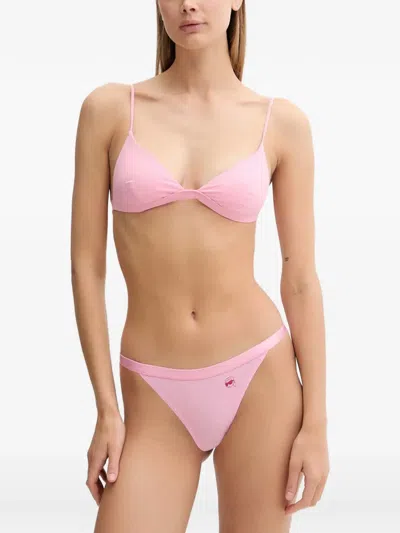 Mc2 Saint Barth Triangle Bikini Top In Pink