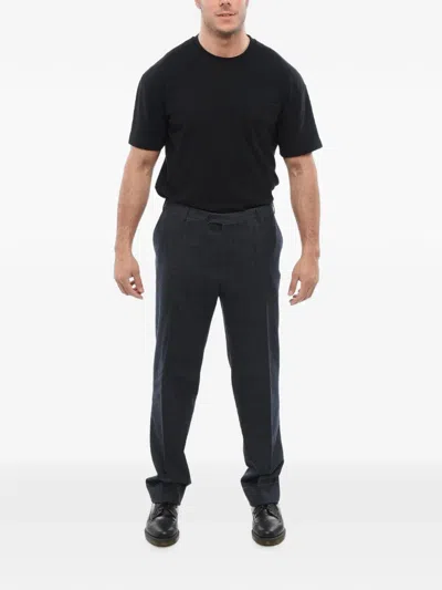 Corneliani Academy Herringbone Trousers In Black