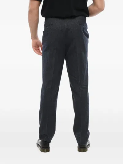 Corneliani Academy Herringbone Trousers In Black