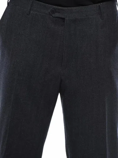 Corneliani Academy Herringbone Trousers In Black