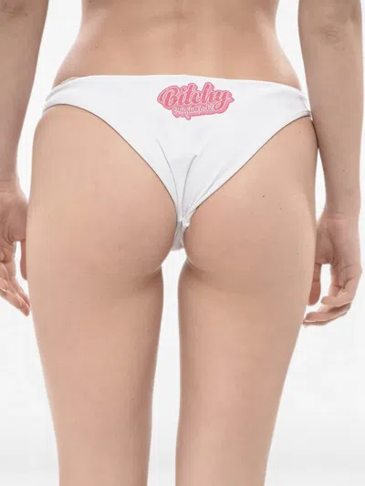 Dsquared2 로고 프린트 비키니 브리프 In White