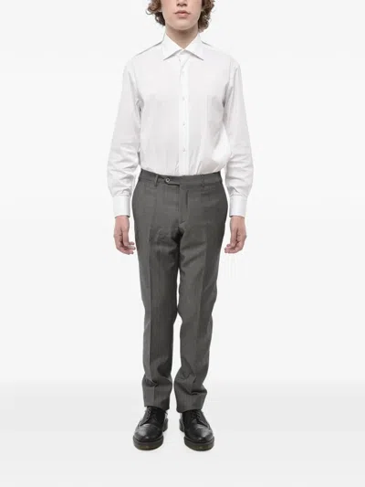 Corneliani Academy Virgin-wool Trousers In Gray